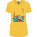 Photography Camera Around Neck Womens Wider Cut T-Shirt Yellow