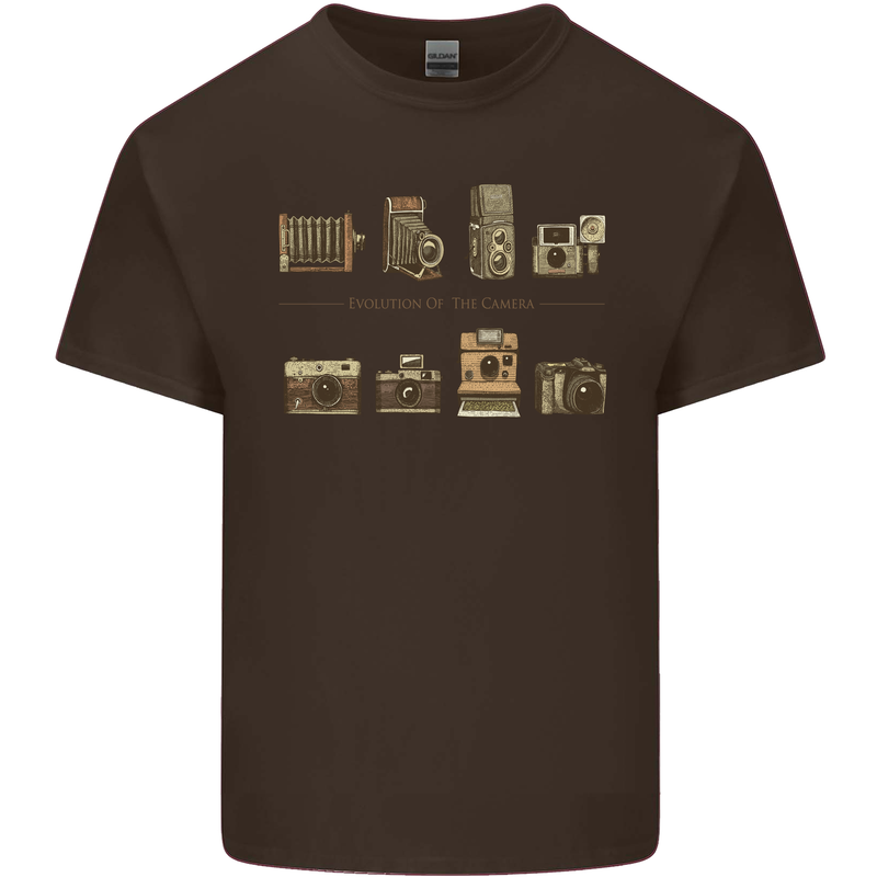 Photography Camera Evolution Photograper Mens Cotton T-Shirt Tee Top Dark Chocolate