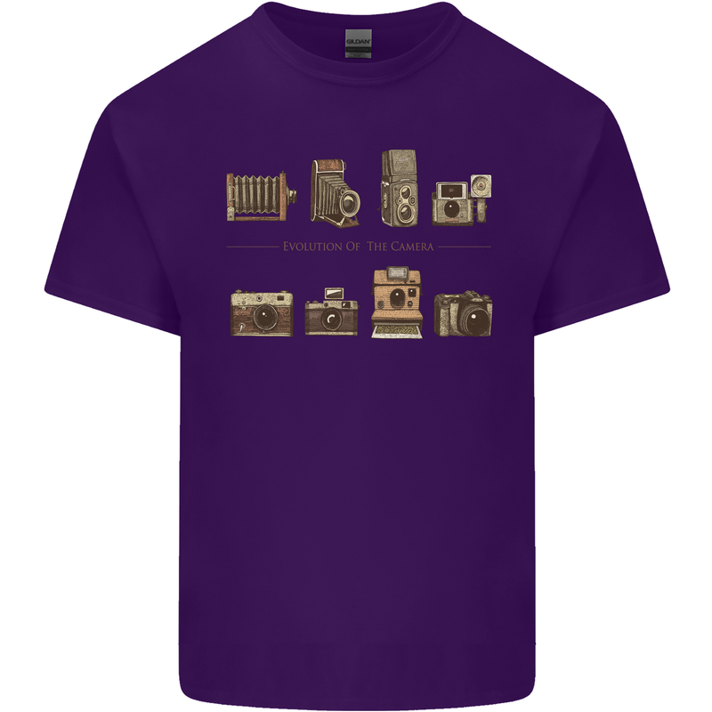 Photography Camera Evolution Photograper Mens Cotton T-Shirt Tee Top Purple