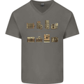 Photography Camera Evolution Photograper Mens V-Neck Cotton T-Shirt Charcoal