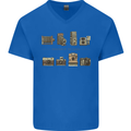 Photography Camera Evolution Photograper Mens V-Neck Cotton T-Shirt Royal Blue