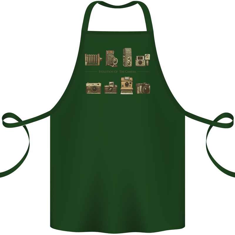 Photography Camera Evolution Photographer Cotton Apron 100% Organic Forest Green