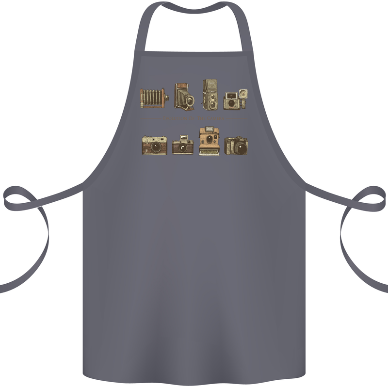 Photography Camera Evolution Photographer Cotton Apron 100% Organic Steel