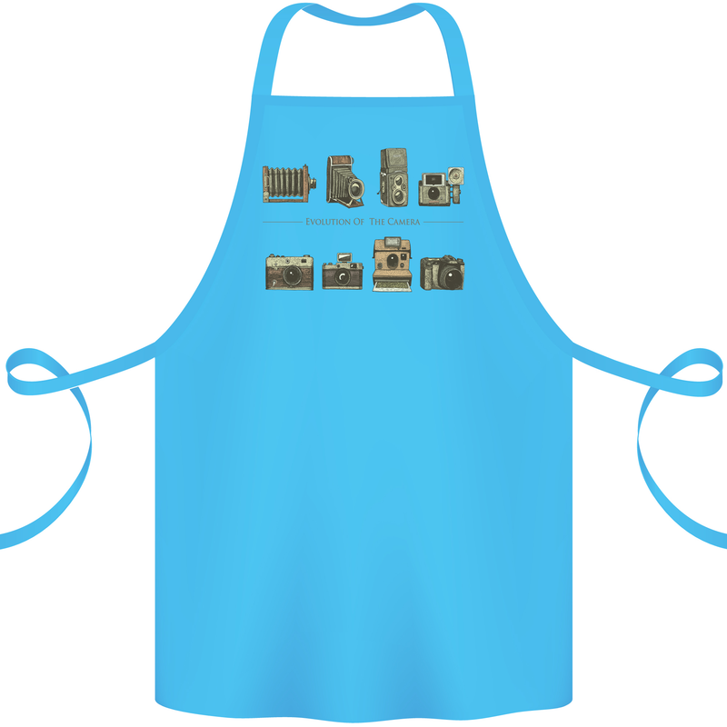 Photography Camera Evolution Photographer Cotton Apron 100% Organic Turquoise