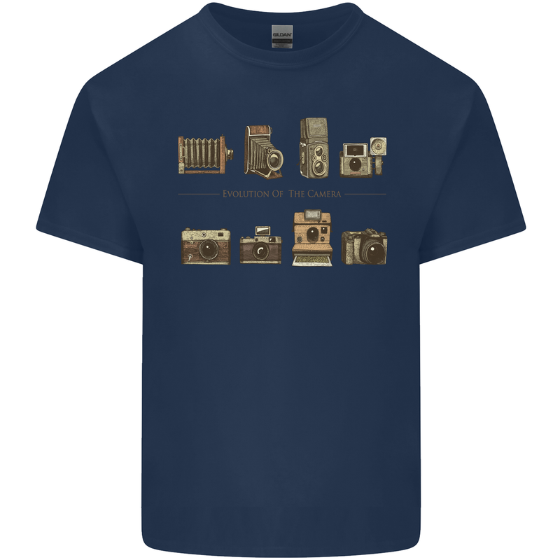 Photography Camera Evolution Photographer Kids T-Shirt Childrens Navy Blue