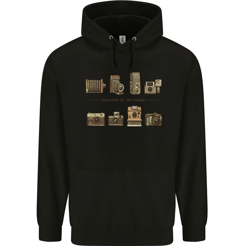 Photography Camera Evolution Photographer Mens 80% Cotton Hoodie Black