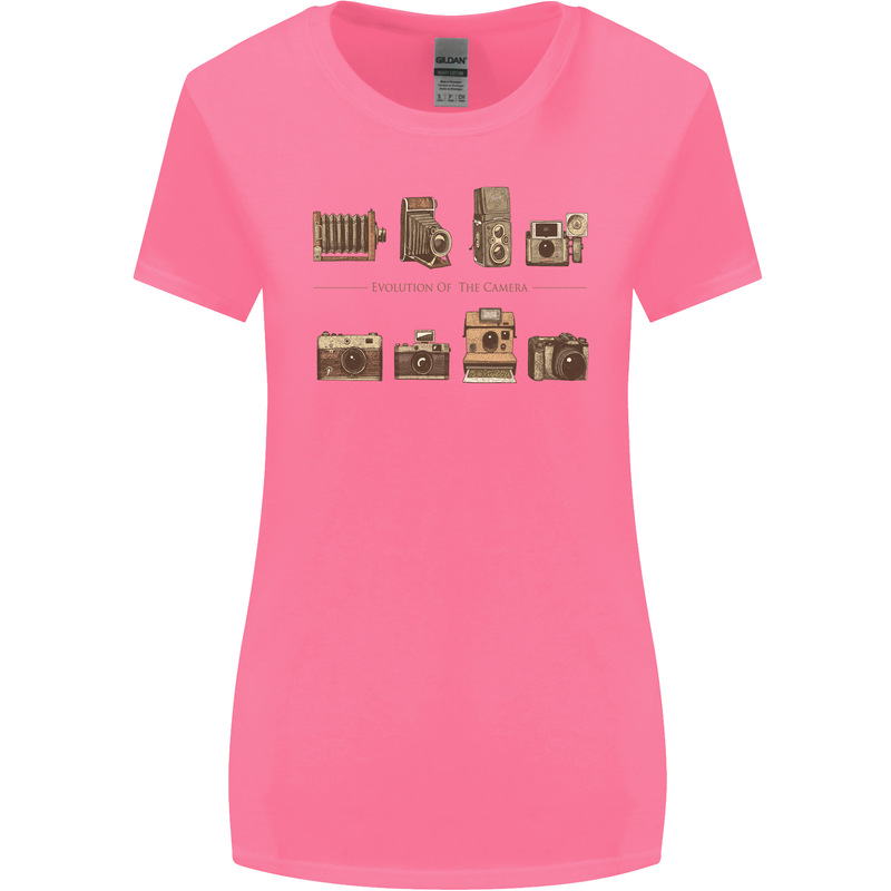 Photography Camera Evolution Photographer Womens Wider Cut T-Shirt Azalea