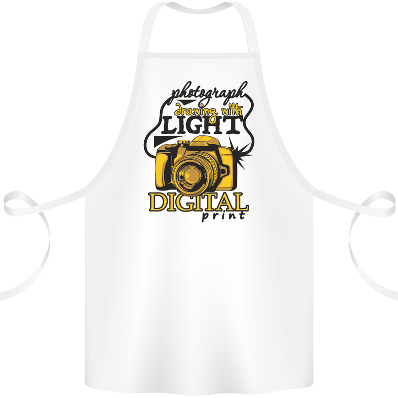 Photography Drawing With Light Photographer Cotton Apron 100% Organic White