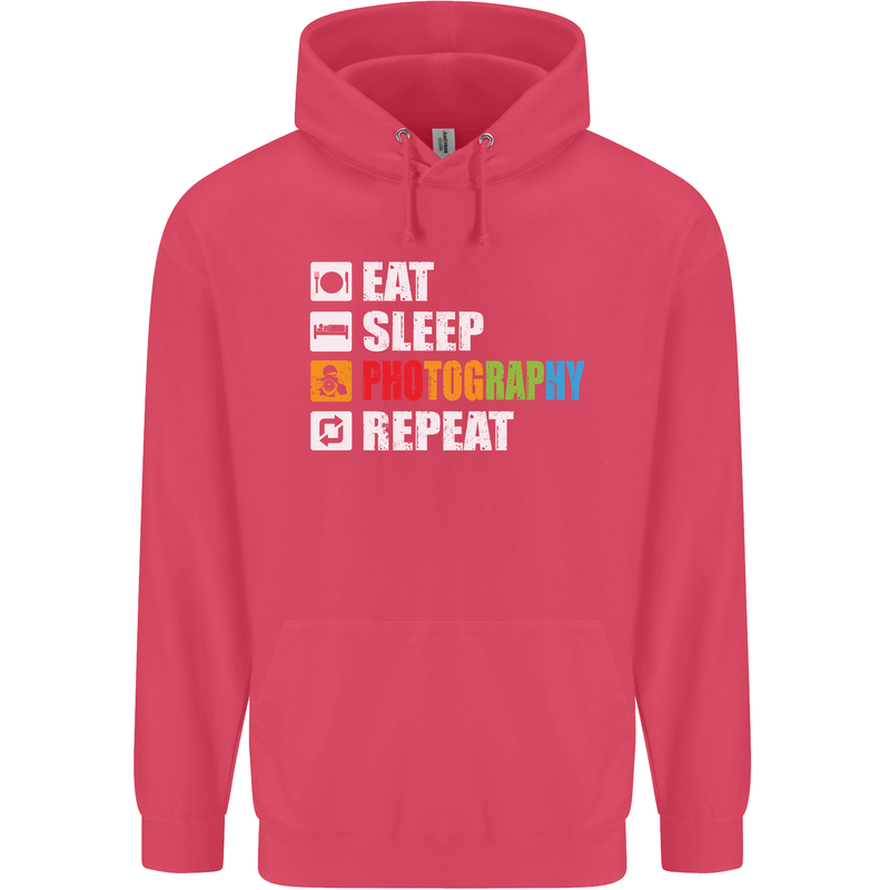 Photography Eat Sleep Photographer Funny Childrens Kids Hoodie Heliconia