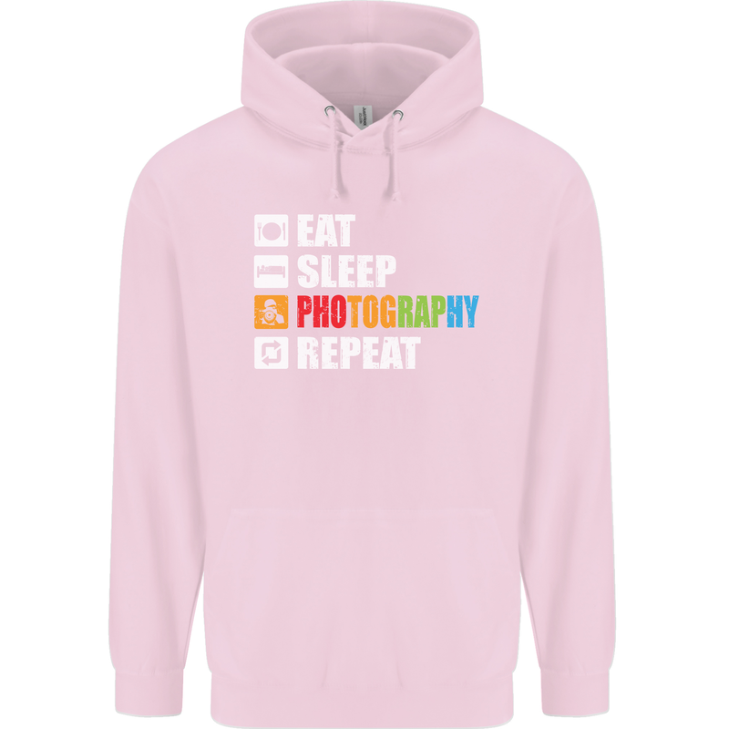 Photography Eat Sleep Photographer Funny Childrens Kids Hoodie Light Pink