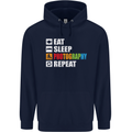 Photography Eat Sleep Photographer Funny Childrens Kids Hoodie Navy Blue