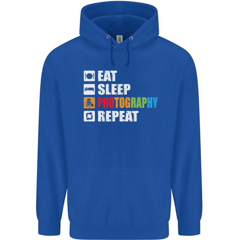 Photography Eat Sleep Photographer Funny Childrens Kids Hoodie Royal Blue