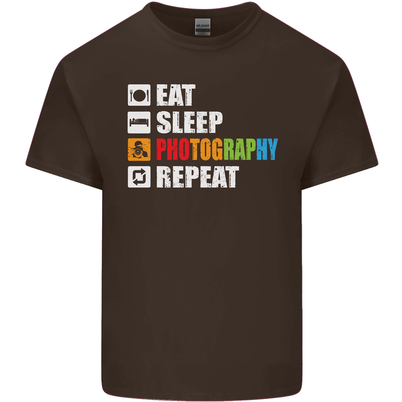 Photography Eat Sleep Photographer Funny Mens Cotton T-Shirt Tee Top Dark Chocolate