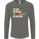 Photography Eat Sleep Photographer Funny Mens Long Sleeve T-Shirt Charcoal