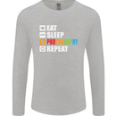 Photography Eat Sleep Photographer Funny Mens Long Sleeve T-Shirt Sports Grey