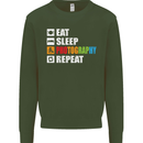 Photography Eat Sleep Photographer Funny Mens Sweatshirt Jumper Forest Green