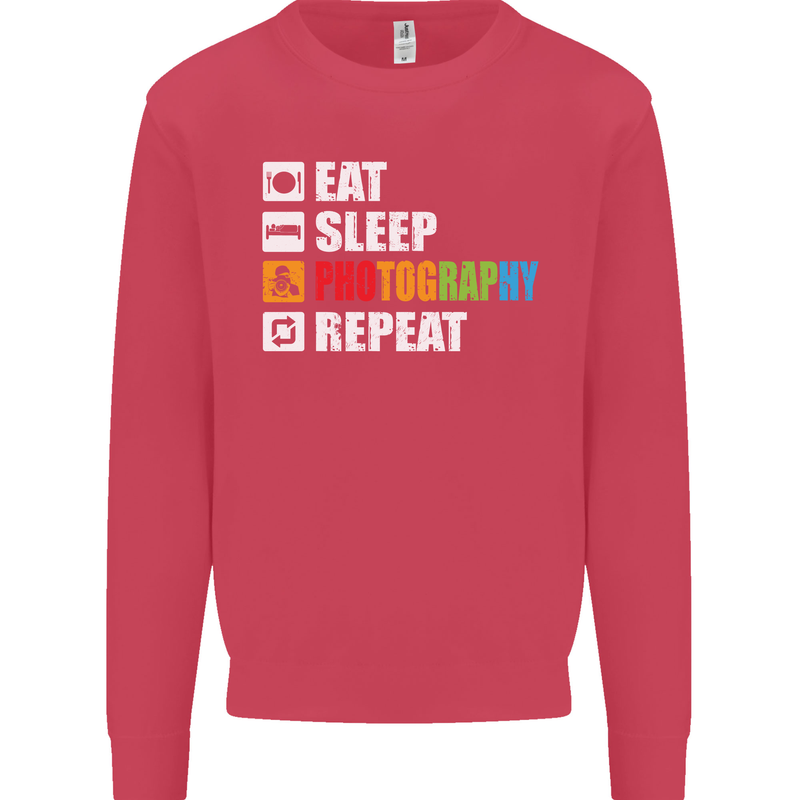 Photography Eat Sleep Photographer Funny Mens Sweatshirt Jumper Heliconia