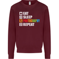 Photography Eat Sleep Photographer Funny Mens Sweatshirt Jumper Maroon