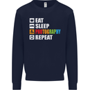Photography Eat Sleep Photographer Funny Mens Sweatshirt Jumper Navy Blue