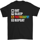 Photography Eat Sleep Photographer Funny Mens T-Shirt Cotton Gildan Black