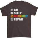 Photography Eat Sleep Photographer Funny Mens T-Shirt Cotton Gildan Dark Chocolate