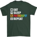 Photography Eat Sleep Photographer Funny Mens T-Shirt Cotton Gildan Forest Green