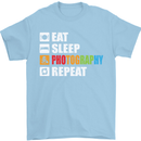 Photography Eat Sleep Photographer Funny Mens T-Shirt Cotton Gildan Light Blue