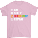 Photography Eat Sleep Photographer Funny Mens T-Shirt Cotton Gildan Light Pink