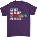 Photography Eat Sleep Photographer Funny Mens T-Shirt Cotton Gildan Purple