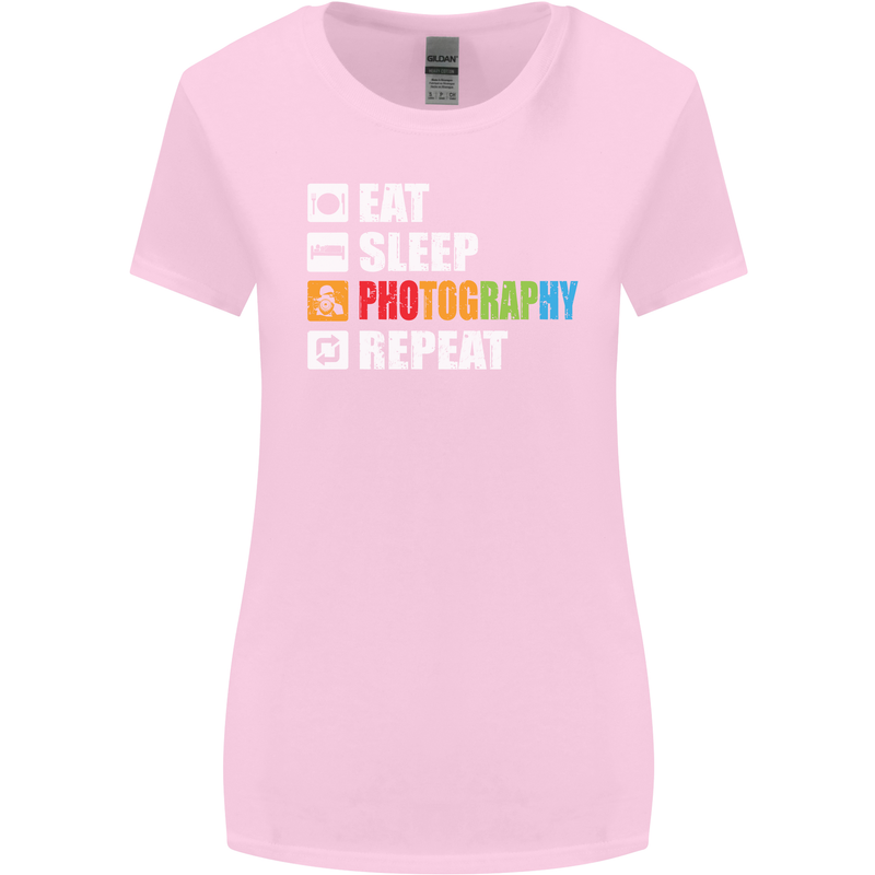 Photography Eat Sleep Photographer Funny Womens Wider Cut T-Shirt Light Pink