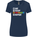 Photography Eat Sleep Photographer Funny Womens Wider Cut T-Shirt Navy Blue