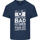 Photography How Your Face Looks Sometimes Mens V-Neck Cotton T-Shirt Navy Blue