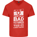 Photography How Your Face Looks Sometimes Mens V-Neck Cotton T-Shirt Red
