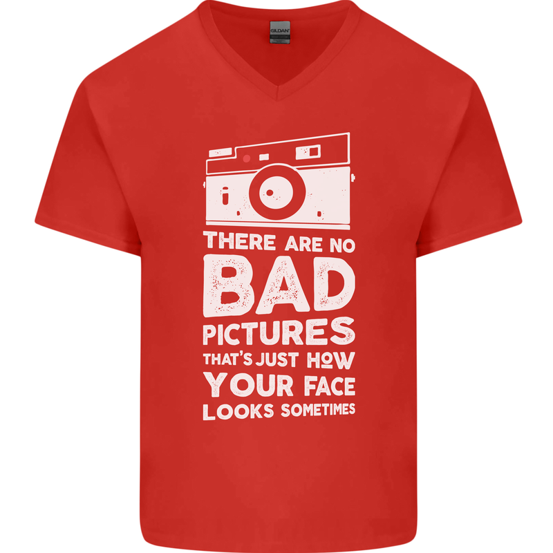 Photography How Your Face Looks Sometimes Mens V-Neck Cotton T-Shirt Red