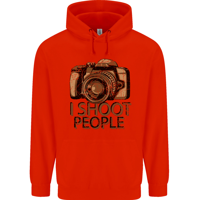 Photography I Shoot People Photographer Childrens Kids Hoodie Bright Red