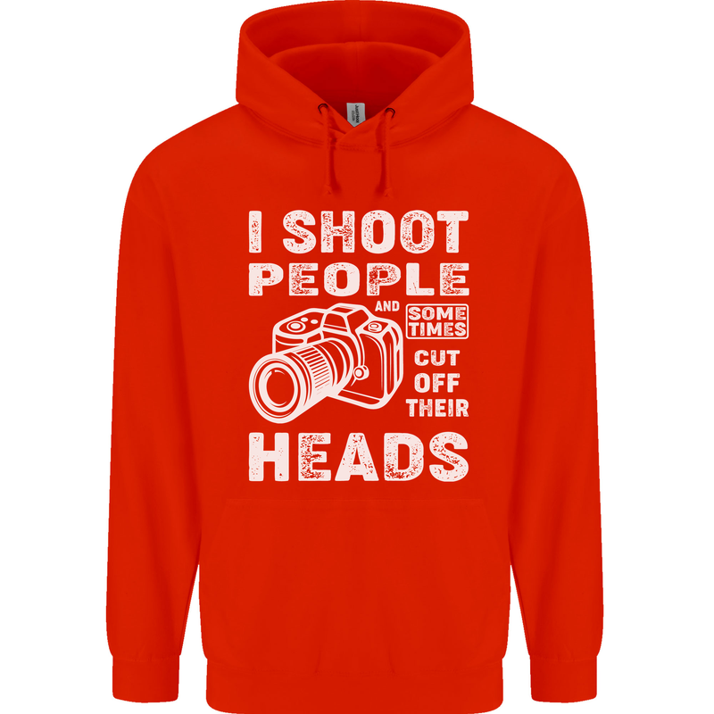 Photography I Shoot People Photographer Childrens Kids Hoodie Bright Red