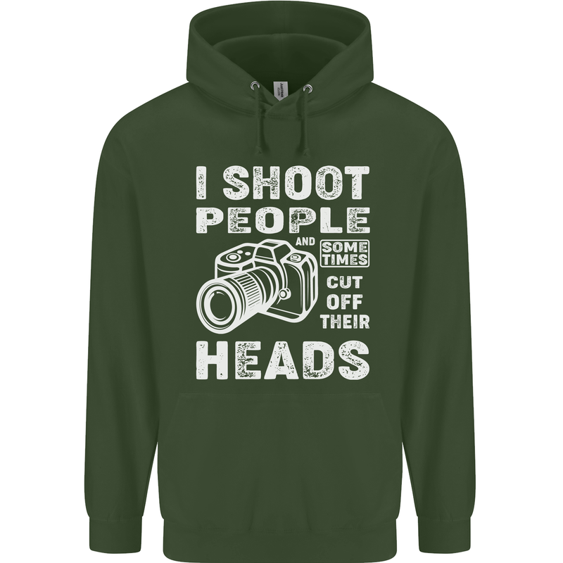 Photography I Shoot People Photographer Childrens Kids Hoodie Forest Green