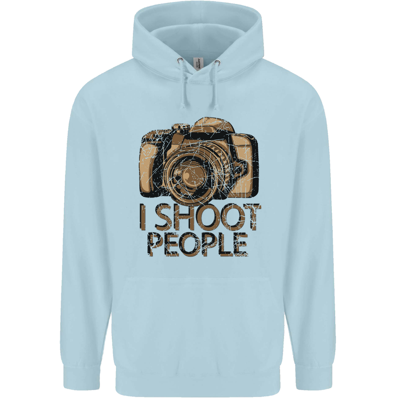 Photography I Shoot People Photographer Childrens Kids Hoodie Light Blue