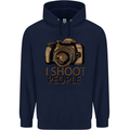 Photography I Shoot People Photographer Childrens Kids Hoodie Navy Blue