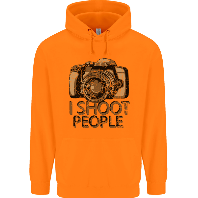Photography I Shoot People Photographer Childrens Kids Hoodie Orange
