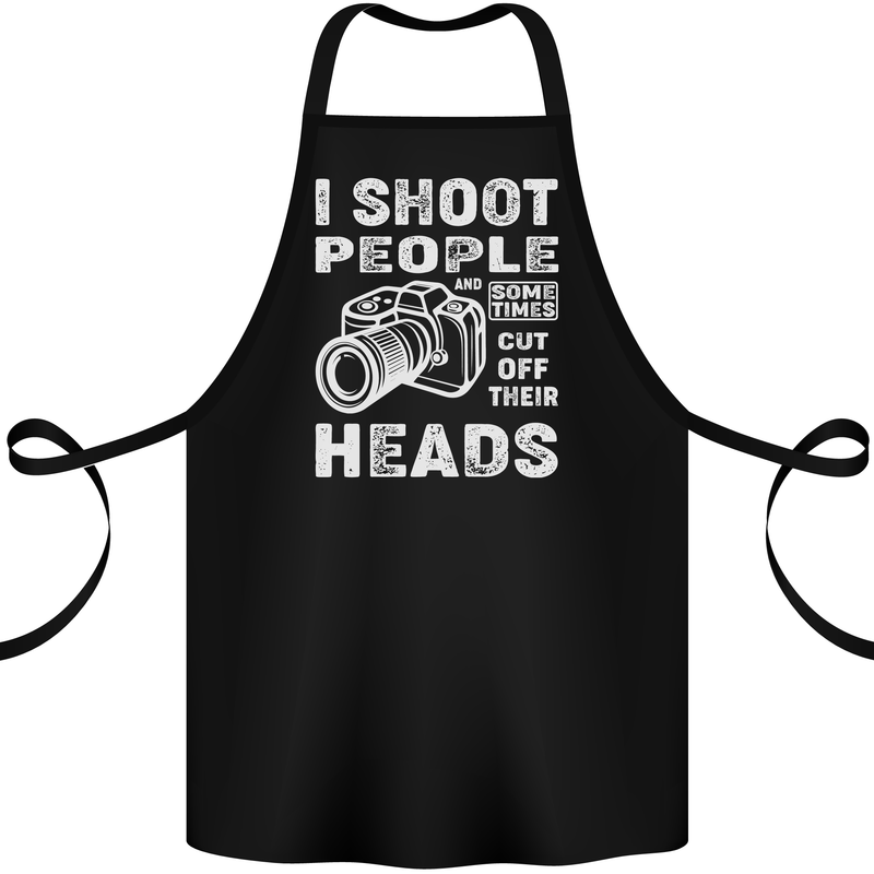 Photography I Shoot People Photographer Cotton Apron 100% Organic Black