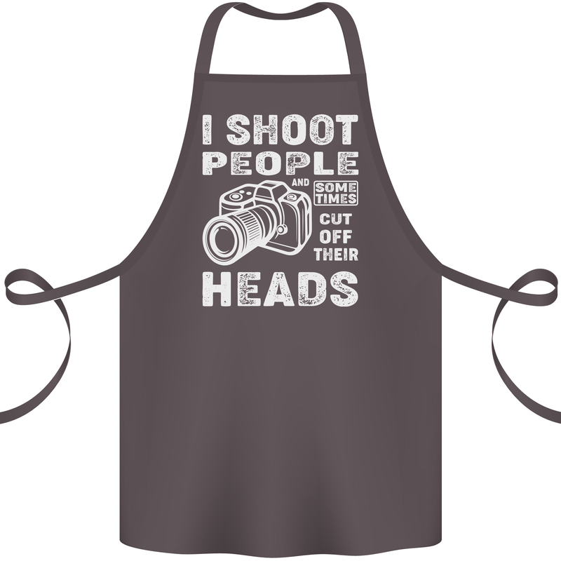 Photography I Shoot People Photographer Cotton Apron 100% Organic Dark Grey
