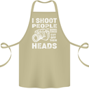Photography I Shoot People Photographer Cotton Apron 100% Organic Khaki