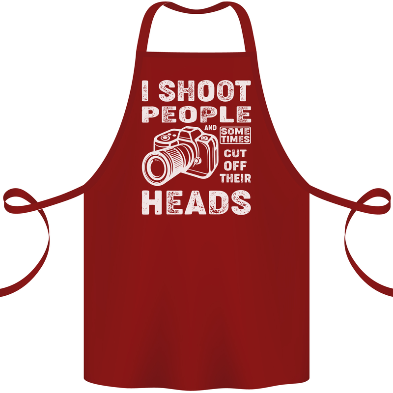 Photography I Shoot People Photographer Cotton Apron 100% Organic Maroon
