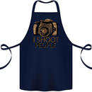 Photography I Shoot People Photographer Cotton Apron 100% Organic Navy Blue