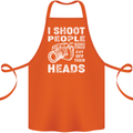 Photography I Shoot People Photographer Cotton Apron 100% Organic Orange