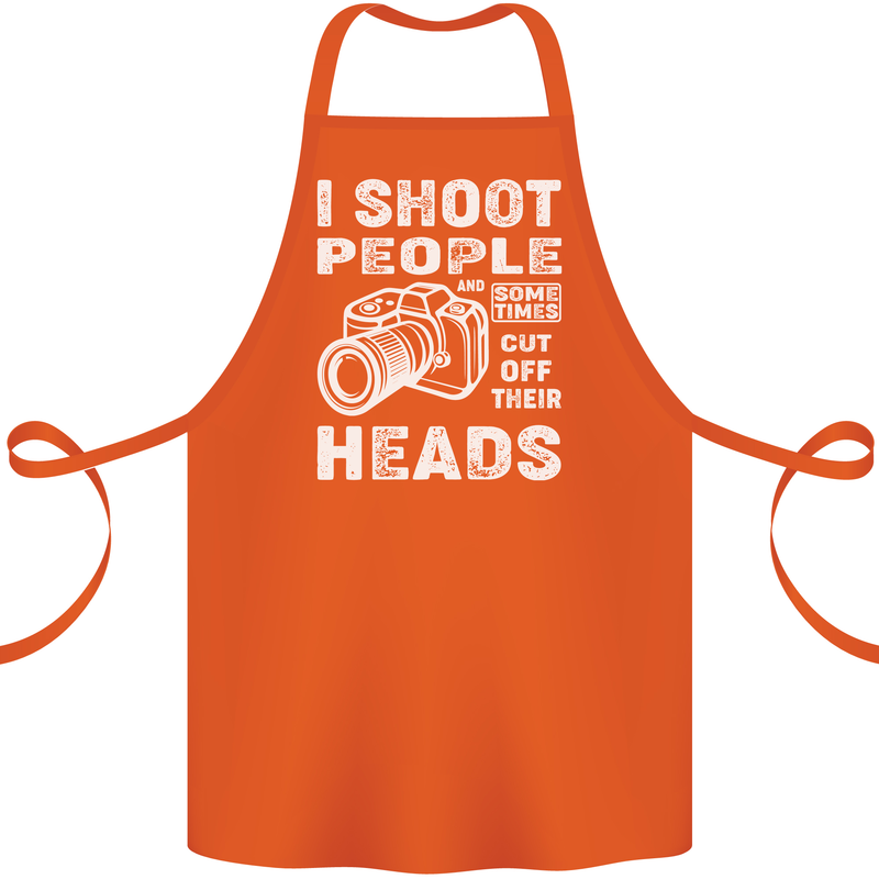 Photography I Shoot People Photographer Cotton Apron 100% Organic Orange