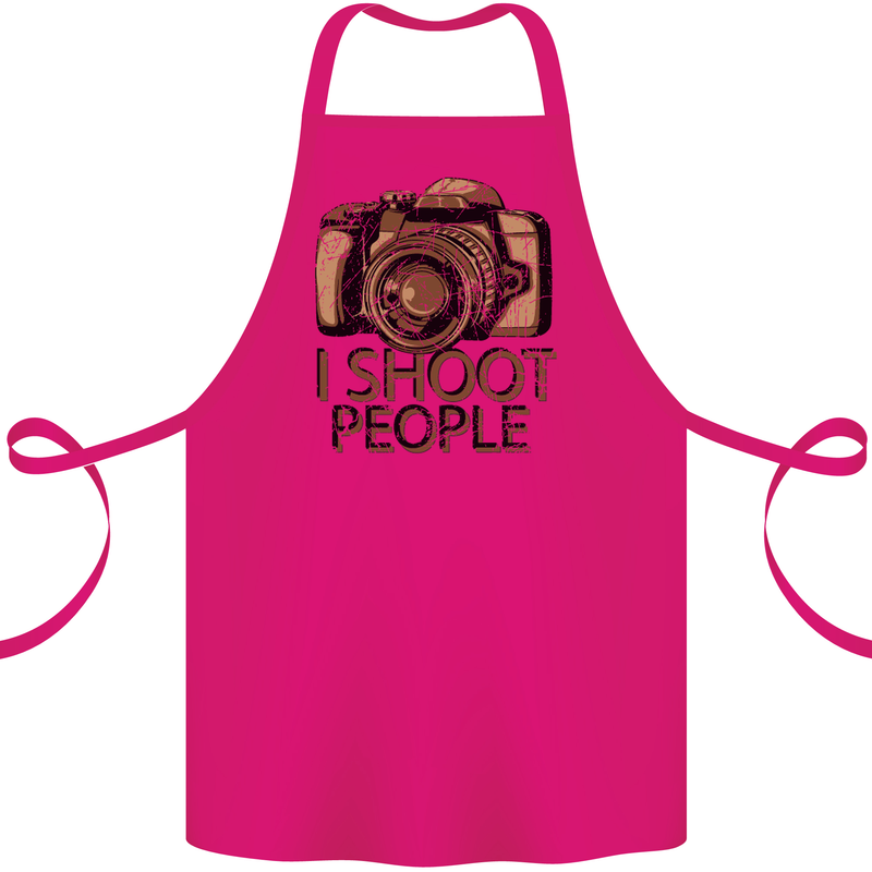 Photography I Shoot People Photographer Cotton Apron 100% Organic Pink