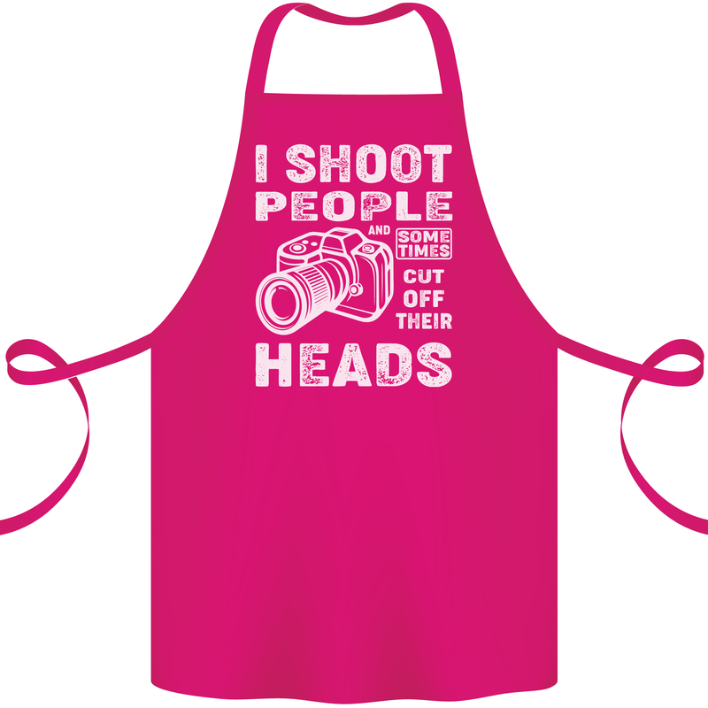 Photography I Shoot People Photographer Cotton Apron 100% Organic Pink
