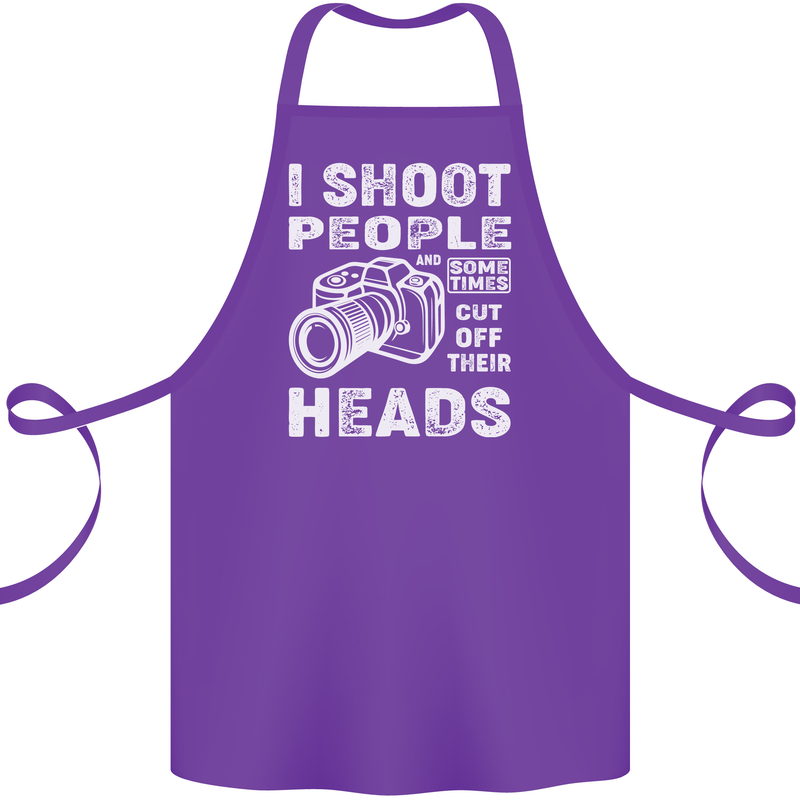 Photography I Shoot People Photographer Cotton Apron 100% Organic Purple